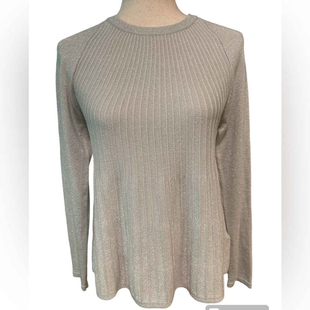 Hobbs London Evening Sparkle Sweater. Silver tone size Small